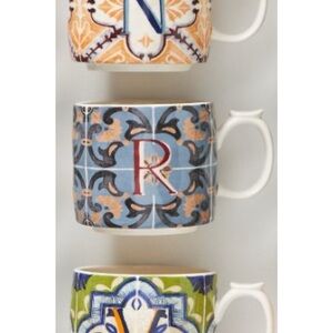 Anthropologie / Mezze Monogram Mug “R” Coffee Cup
